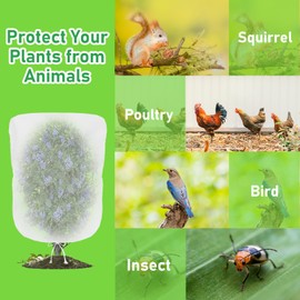 Evoio 4 Pcs Garden Plant Fruit Tree Bird Netting Protection Blueberry Bushes Netting Covers Bags with Drawstring, 4 x 4.6 ft Shrubs Bush Tomato Strawberry Berry Barrier Mesh Cover Net Protector