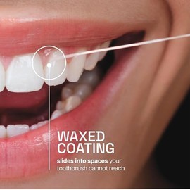 Reach Hilo dental encerado sin sabor para el cuidado bucal y eliminación de placa y alimentos de la línea de dientes y encías, aceptado por la Asociac