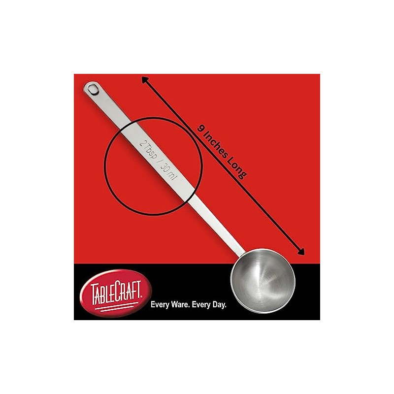 Tablecraft 2 Tablespoon Coffee Scoop, Stainless Steel, 9 Inch Long
