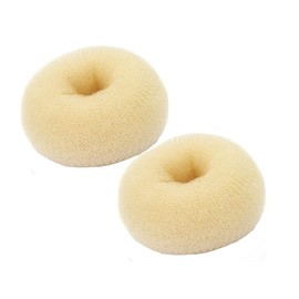 Hair Donut Ring Style Bun Maker, 2PCS Chignon Doughnut Shaper for Short and Thin Hair (3 Inch/Beige)