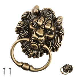 15.6 cm Lion Head Door Knocker, Antique Bronze Door Knocker Lion with Screws, Brass Lion Head Door Knocker for Front Doors, Main Canopies