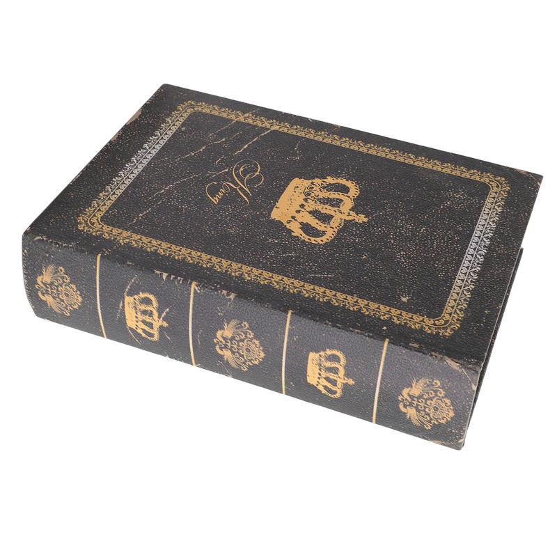 Book Shape Storage Box Large Capacity Wooden European Style Decorative