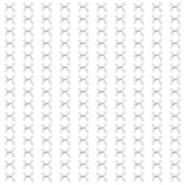 Shapenty 1cm Wide Mini Satin Ribbon Bows Flowers Bowknot Bulk for Sewing Dress Craft Project Scrapbooking Wedding Birthday Christmas Ornament Gift Decor Wrapping, 4x4cm, 150PCS (White)
