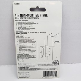 ACE Non-Mortise Hinge   4" Bright Brass  #5298211  2 Pack