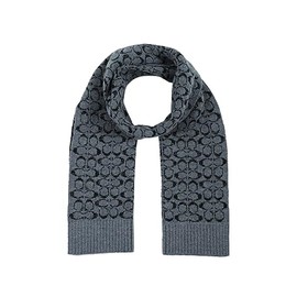Coach Women's Metallic Signature C Jacquard Scarf, Black, One Size