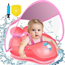 TAIMEI Flotador de Piscina para niño con toldo, protección Solar UPF50, Flotador Inflable para niño con Parte Inferior de Apoyo de Seguridad de...    