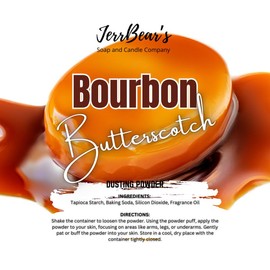 JerrBear’s Custom Body Dusting Powder - Scented - Gentle - Fine Powder Talc-Free Fragrance Moisture Cosmetic Skin Care:_Bourbon Butterscotch