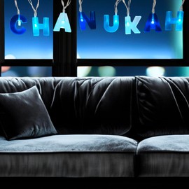 Rite Lite Happy Chanukah String Light Decoration - Hanukkah Decor Garland Style Accessories Indoor Use, Hang on Wall, Patio Jewish Festival of Lights Hanukkah Gifts Perfect for Living Room