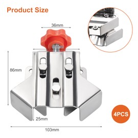 Fippy 4PCS Corner Clamps for Woodworking, 2024 New Stainless Steel Right Angle Clamp, 90 Degree Corner Clamps for Picture Framing, Cabinet and Furniture Welding (Open)