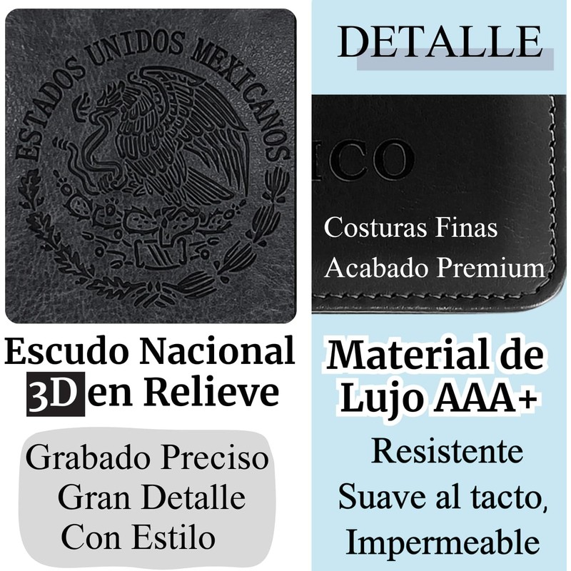 Porta Pasaporte y Visa Mexicano on Cierre Magnético Funda Pasaporte