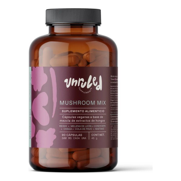 Mushroom Mix Natural Mezcla De Hongos Adaptógenos 90 Caps.