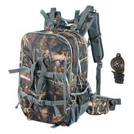 FUNANASUN 40L Large Capacity Hunting Backpack For Hunting Gear 10+ Pockets/3 Compartments Backpacks For Men For Rifle, Bow With Waterproof Rain Cover, Compass & Thermometer
