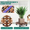 ZXZYHFTY Round Original Wooden Plant Stand with Wheels, 2 Packs