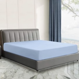 Sunshine Comforts Microfiber Fitted Sheets Super King Size Breathable, Anti Wrinkle 26cm Deep Pocket Bed Sheets Sky Blue Bedding & Linen 183 X 200 CM Super King Fitted Sheet