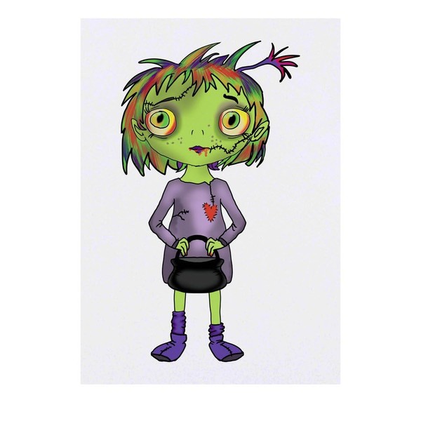 Azeeda 'Zombie-Mädchen' Temporäres Tattoo - Hautfreundlicher & Ungiftiger Abziehbild ·