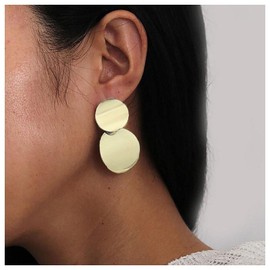 Inilbran Boho Disc Coin Drop Dangle Earrings Gold Round Disc Stud Earrings Big Circle Drop Earrings Punk Circle Earrings Jewellery for Women and Girls, Alloy Steel