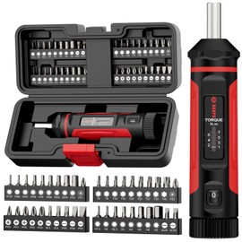 VANPO Torque Screwdriver 1/4 Inch, 1-7Nm Small Torque Wrench Screwdriver, Torque Screwdriver Set with 40 S2 Bits, Click Reminder for Tools, Bicycle Repair