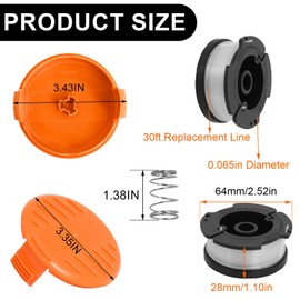 10Pack Replacement Spool Compatible with Craftsman Weed Eater - 0.065" 30ft String Trimmer Line Spool,Autofeed Weed Wacker String Line for Craftsman String Trimmer(8 Spool,2 Cap,2 Spring)
