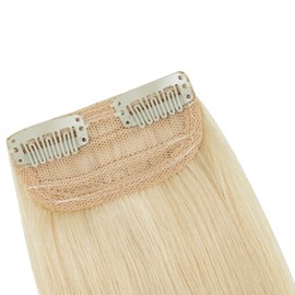 S-noilite 1 piece Clip In Short Hair Extensions Real Human Hair Invisible Mini Short Clip in Hairpiece for Women with Thin Hair 8 inch Platinum Blonde