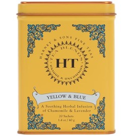Harney & Sons Master Yellow & Blue Tea Tin - Herbal Blend of Chamomile, Lavender, and Cornflowers - 1.4 Oz, 20 Count