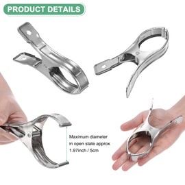 M METERXITY 18-Pack Greenhouse Clamps, Stainless Steel Greenhouse Film Clamps Shading Net Rod Clip Max Dia 4.72 Inch for Garden Net/Row Cover/Greenhouse Plastic Sheeting [Silver]