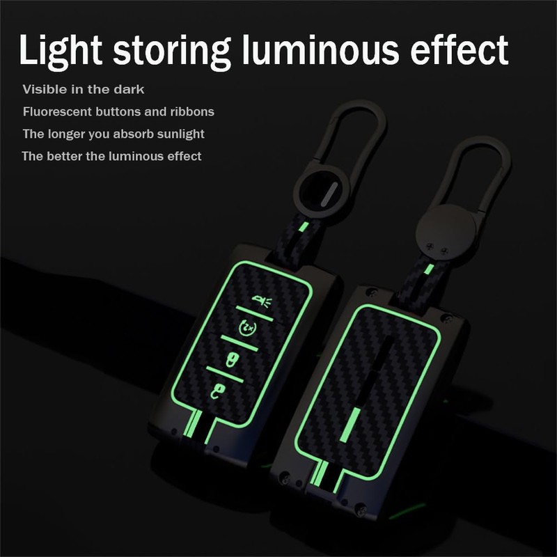 TECART Luminous Strip Key Fob Cover with Keychain Fit for