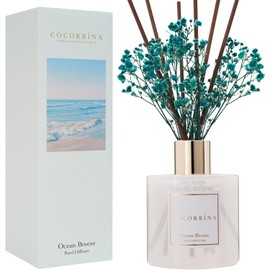 COCORRÍNA Difusor de varillas – Difusor perfumado Ocean Breeze con 8 varillas para decoración de estantes de baño