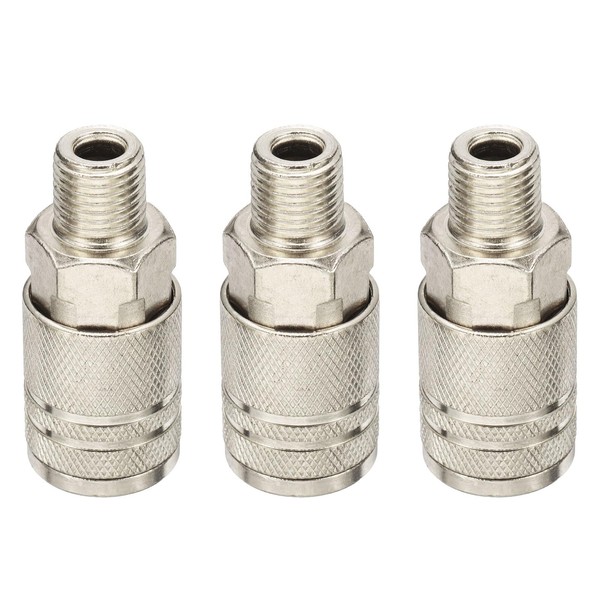 HARFINGTON 2pcs 1/4" NPT M Style Industrial Male Coupler Air