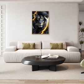 ZENDIYO Lion Diamond Painting Kits for Adults, 5D Diamond Art Kits for Adults Beginners, DIY Full Drill Diamonds Dots Gem Art Painting and Crafts for Home Wall Decor 12x16inch