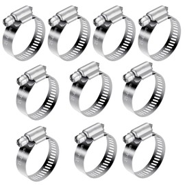 IGXX 25-40mm Hose Clips Adjustable,10 Pcs Jubilee Clips Adjustable,Stainless Steel Hose Clamps,Worm Drive Hose Clips for Vent Pipe Drain Pipe Exhaust Pipe Water Pipe (Sliver)