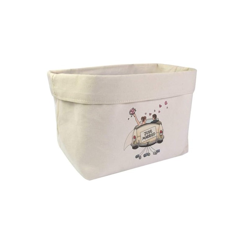 Large 'Just Married Couple Car' Canvas Organiser/Storage Bag (OR00033685)