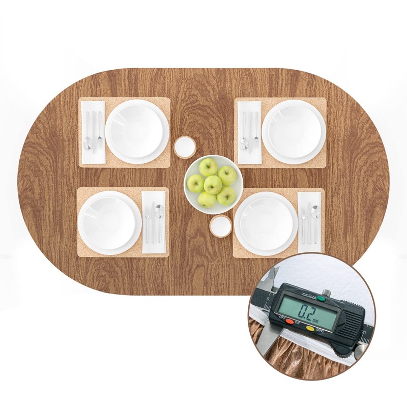 UMINEUX Oval Fitted Vinyl Tablecloth with Elastic Edged & Flannel