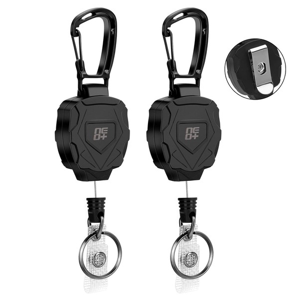 NEO+ 2 Pack Retractable Keychain, Heavy Duty Retractable Badge Reel,