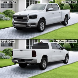 BOGAR TECH DESIGNS - Complete Full Headlight and Taillight Precut Overlay Tint Film Kit with Tools Compatible with Ram 1500 2019-2024, Dark
