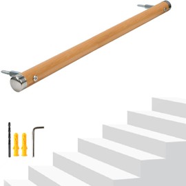 Yyiwhmy 40Inch Wooden Handrail Resin Non-Slip Stair Handrail Wall Mounted Handrail Indoor Outdoor Barrier-Free Staircase Grab Bar for Elderly，3.31Ft
