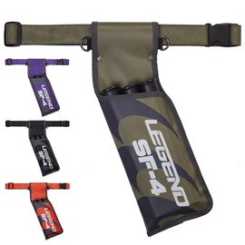 LEGEND SF4 Field Quiver for Arrows - Beginner-Friendly Arrow Quiver with 3 Arrow Tubes, Durable Archery Quiver with Adjustable Belt Strap, High End Waist Quiver, Arrow Holder for Field Archery - Green