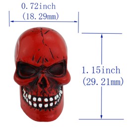 Abfer Skull Tire Wheel Air Cap Valve Stem Covers Car Decorative Accessories Fit Most Vehicle Truck Motorcycles Bikes, Red