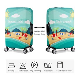Rayleng Travel Luggage Cover Suitcase Protector Spandex Washable Fit 19-31 Inch Suitcase S, Beach, S