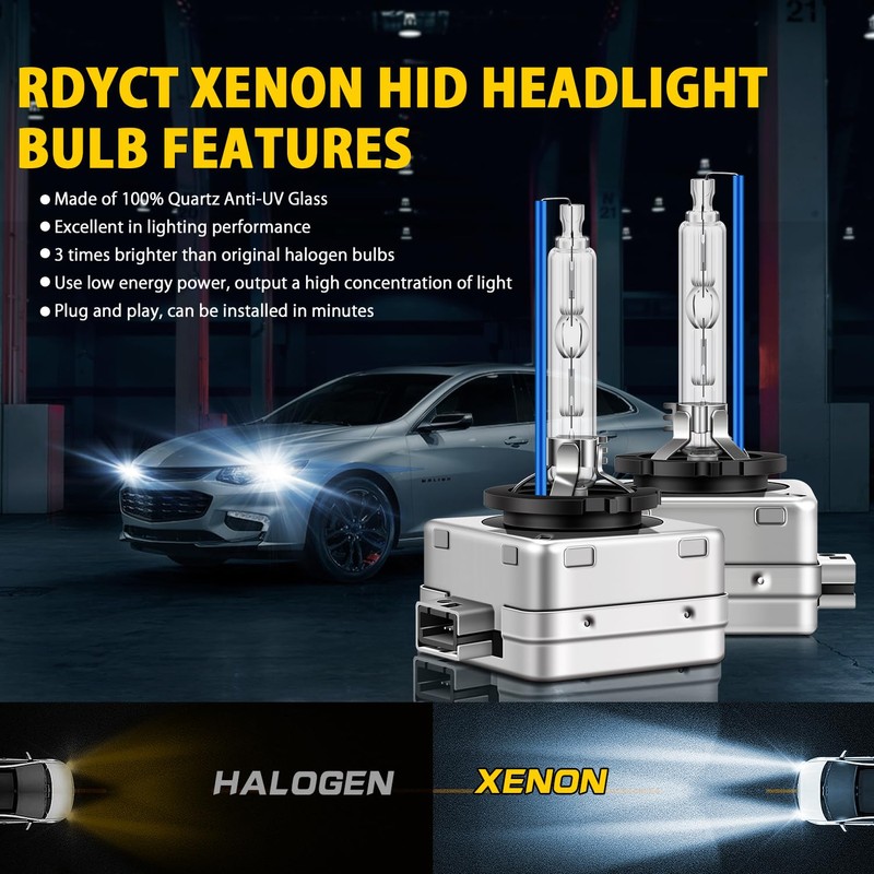 RDYCT D3S Xenon HID Headlight Bulbs 35W 8000K Cool White