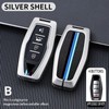 SANRILY Key Cover for Mitsubishi Key 2023, Silver-keyring B, 4