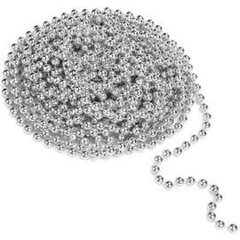 31 Feet Christmas Beaded Garland Shiny Beads Strand for Christmas Tree, Valentine, Exhibition, Wedding, Costume, DIY Decoration (6mm Silver Bead - 31ft)