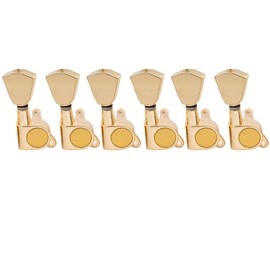 Musiclily Pro 6 -in- line Sealed Guitar Tuners Tuning Machines for Strat or Tele Style, Tulip Button Gold