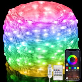 ELECGO 20M 200 LEDs RGB Smart IC Lucs de Hada Multicolor,Luces de Navidad[APP y Mando a Distancia],Impermeable Cadena de Luces Color,Sincronización Musical, para Interiores, Exteriores, Navidad, Boda