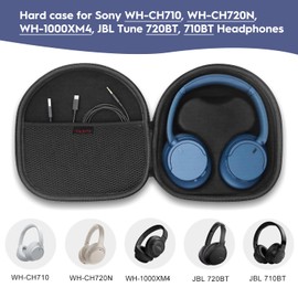 Headphone Case for Sony WH-CH710 WH-CH720N WH-1000XM4, JBL Tune 720BT 710BT Noise Cancelling Wireless Headphones, Travel Bag with Removable Inner Compartment, Black