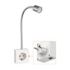 ledscom.de LESCH Socket Light/Reading Lamp, Gooseneck, Switch, Chrome/White, 1x GU10