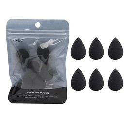 6Pcs Black Mini Makeup Sponge, Small Beauty Blender Small Beauty Sponge Blender Set Beauty Blender for Foundation, Powder, Concealer Highlight,and Eye Shadow