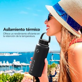 Termo Botella de Agua, Termo de Acero Inoxidable sin BPA, 24 Oz (709.76 ml), Termo Para Cafe, 24 Horas de Agua Caliente y Fria, Tapa Hermética, Ideal 