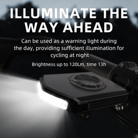 CYCLAMI Daylight Cycling Headlight Compatible with Garmin/IGS Cycling Computer,5000mAh IPX6 Waterproof Type-C Front Bike Light with Warning Flash Light for Riding Safety