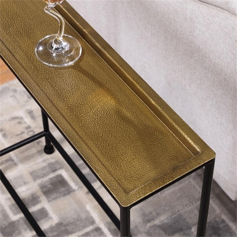 Comfort Pointe Tivoli Tray Top Modern Metal Accent Table in