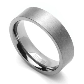 DoubleAccent 6MM Comfort Fit Titanium Wedding Band Classic Flat Ring (Size 5 to 12) Size 12